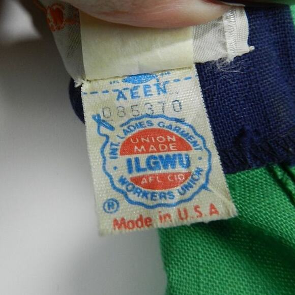 Vintage 80s Dress David Warren Women’s Size 10 Green Retro Twee Preppy Career - Picture 10 of 11